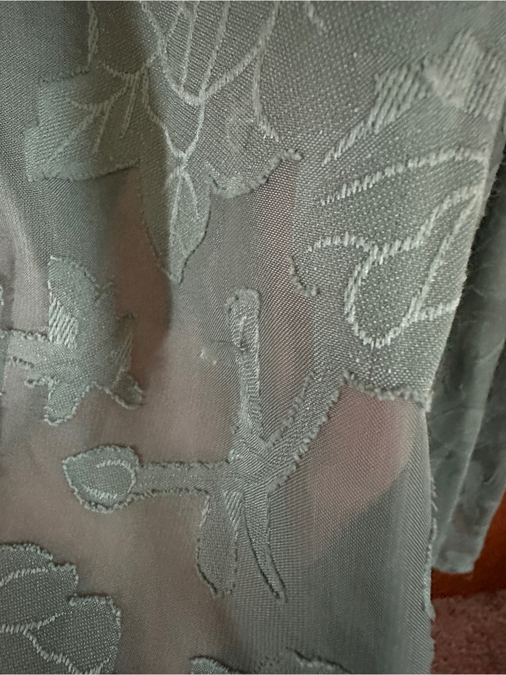 Azazie Debra Eucalyptus A-Line with Pockets Floral Burnout Dress Size 12 - Picture 6 of 6